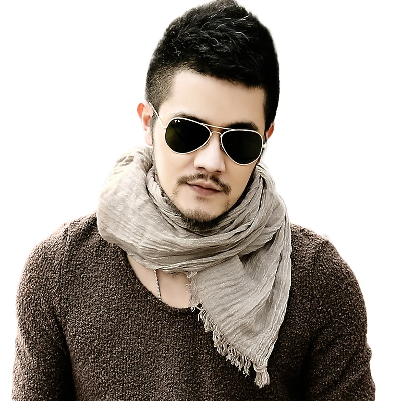 Модный классический ретро шарф хлопковый льняной Женский Мужской осенний