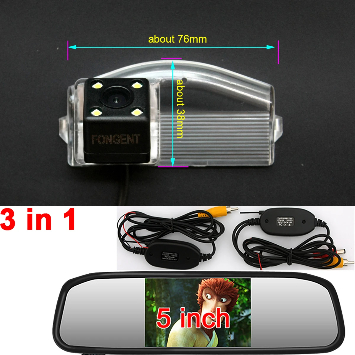 Для Mazda 3 2 2006 2007 2008 2009 2010 2011 2012 2013 камера заднего вида парковки заднего вида на шнуровке со спущенными беспроводной монитор для камеры - Название цвета: 8023-H2-50-AV