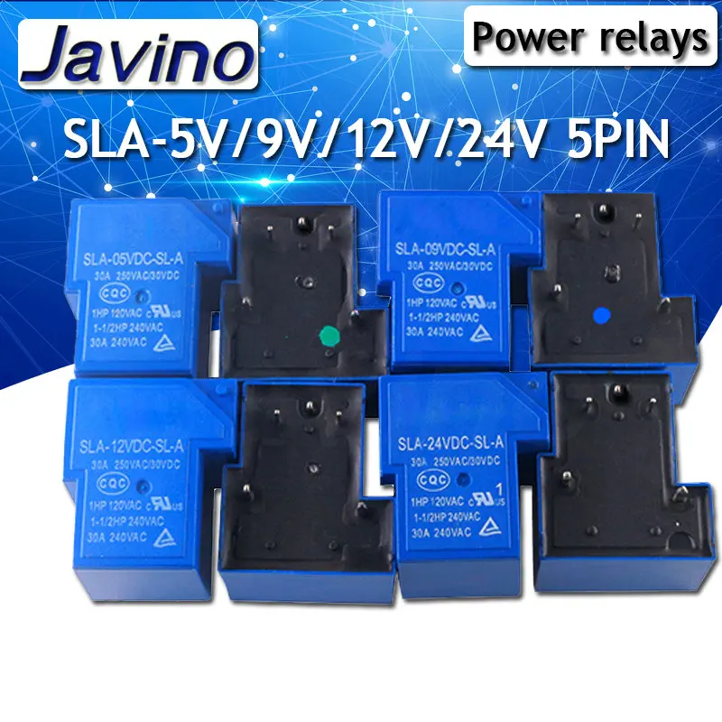 2 шт./лот Мощность реле SLA 05VDC SL A 09VDC 12VDC 24VDC 5В 9В 12В 24В 30A 5PIN T90|Реле| |