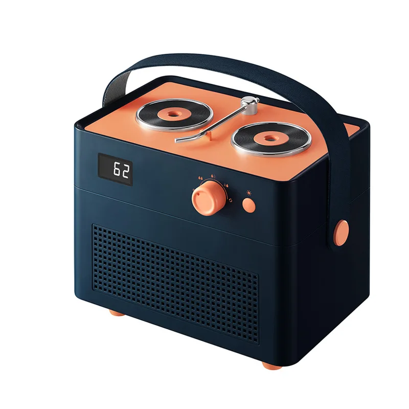 

Creative Retro Disc Humidifier Home USB Chargeable Phonograph Large Capacity Atomizer with Batteries Small Night Light