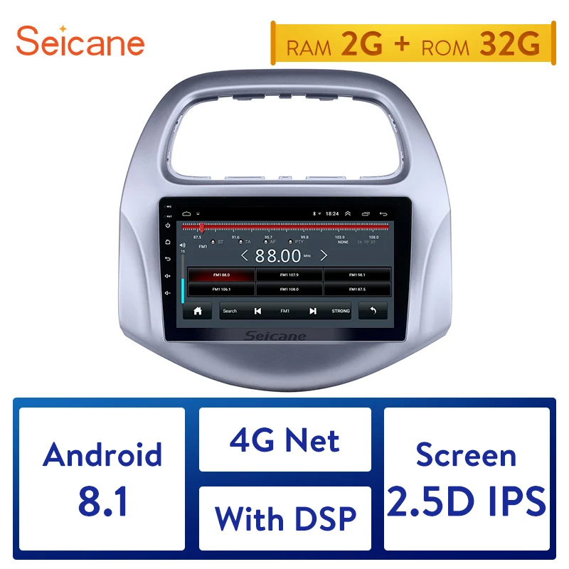

Автомобильный мультимедийный плеер Seicane, стерео-система под управлением Android 8,1, с GPS Навигатором, Wi-Fi, USB, 9 "экраном, типоразмер 2DIN