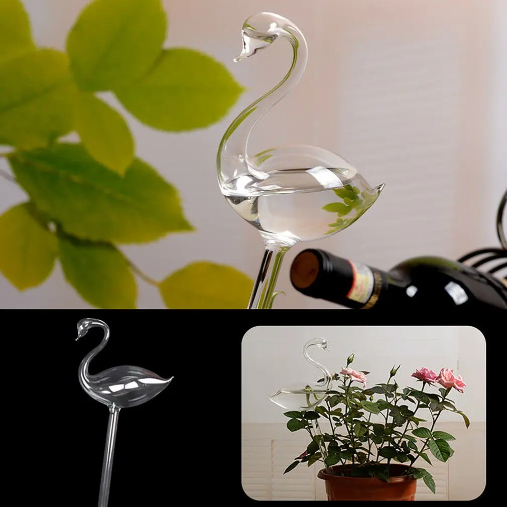 

Birds Shape Clear Glass Self Watering Durable Mini Transparent Plant Watering for Garden Plant Watering Device