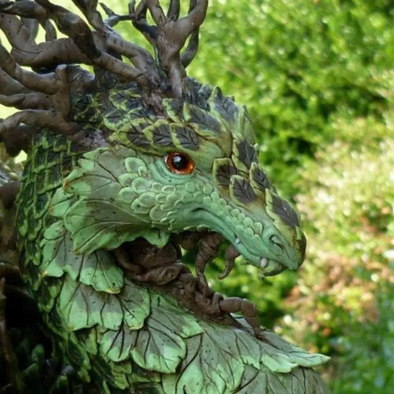 Espejo de simulaci&oacute;n de drag&oacute;n, artesan&iacute;as para la decoraci&oacute;n del jard&iacute;n, novedad-2
