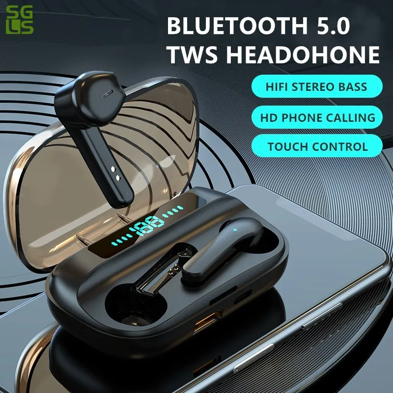 

Новые беспроводные наушники, Bluetooth-наушники, беспроводная гарнитура, 9D стерео Hi-Fi наушники, спортивные наушники для бега с супер басами, микр...