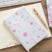 sharkbang cherry blossoms cat a5 84 sheets diary notebook journals planner agenda rubber cover sketchbook color pages stationery