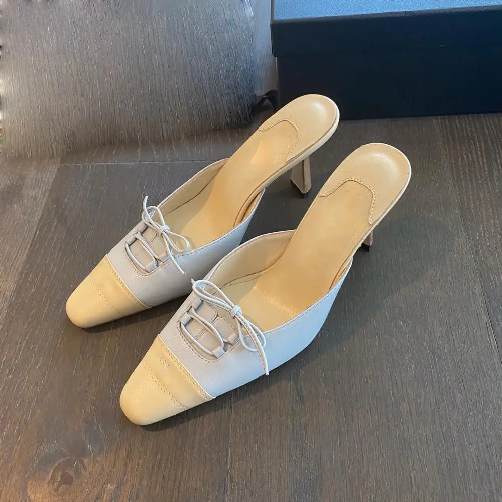 Женские сандалии в стиле ретро с квадратным носком Элегантные Хепберн Небольшой