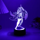 Аниме Фигурка ночной Светильник детский Kamisato Ayaka Светодиодная лампа Shenhe Genshin ударопрочный для комнаты Иллюзия вечерние ринка Декор лампа Xiao
