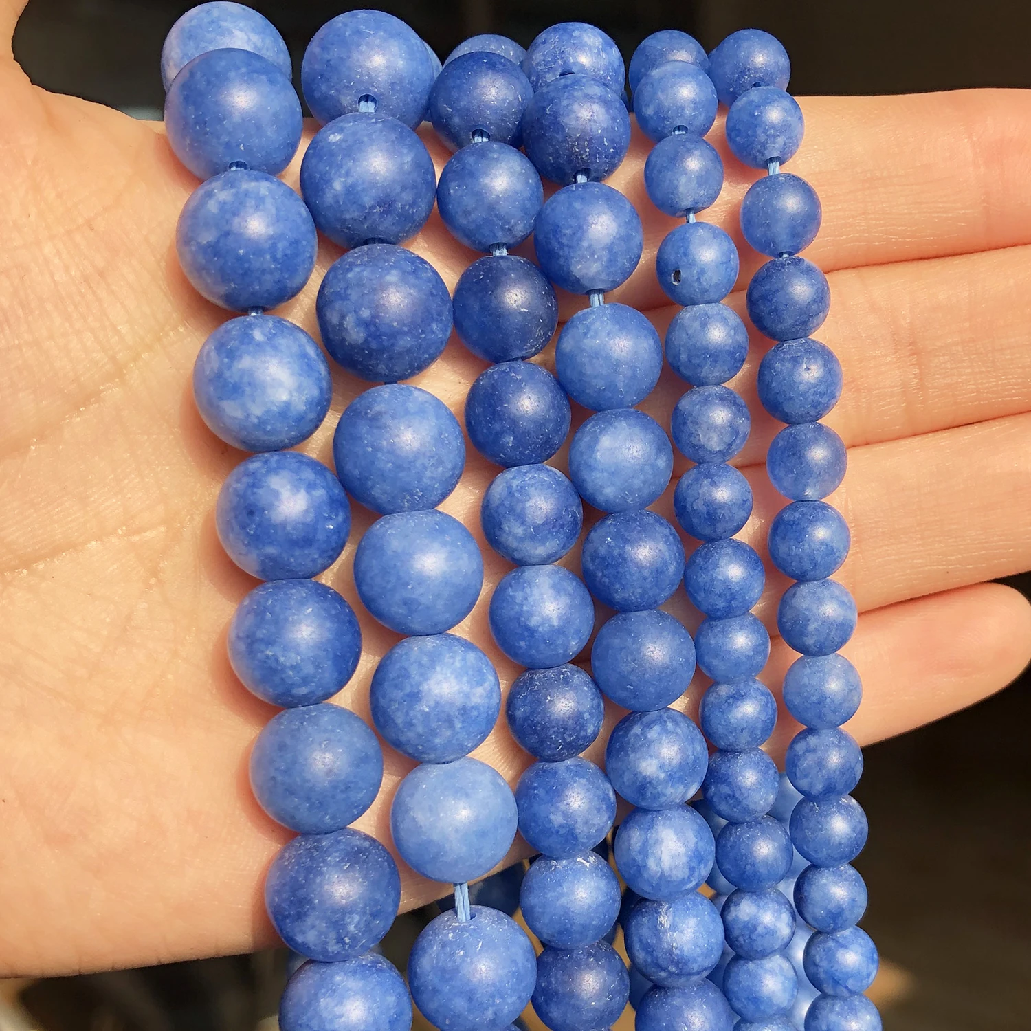 

Темно-синие нефритовые бусины из натурального матового камня, круглые бусины россыпью для изготовления ювелирных изделий «сделай сам», шар...