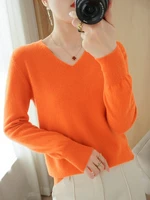 2021 spring autumn cashmere sweaters women fashion v neck sweater sweater pullover