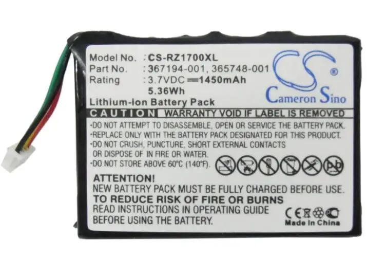 Аккумулятор cameron sino 1450 мАч для HP iPAQ RZ1700 RZ1710 RZ1715 RZ1717 365748-001 367194-001 PDA, карманный Аккумулятор для ПК