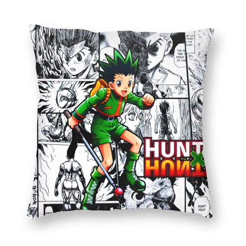 

Manga Collage Hunter X Hunter Cushion Cover 45x45 Home Decorative Gon Freecss Killua Zoldyck Throw Pillow for Sofa Two Side