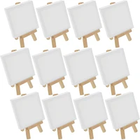 cute 1224pcs artists mini easel with mini canvas set painting craft diy drawing small table easel child girl gift