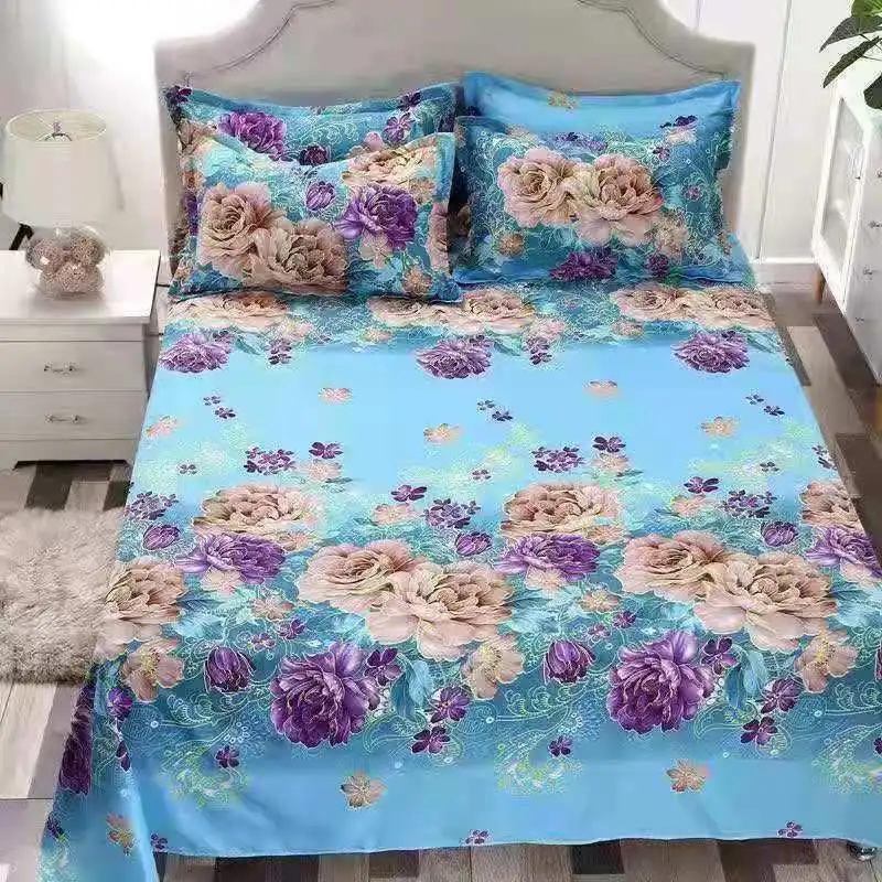 

Home Textile High Quality Peony Flower Bedding Set Double Sheet Luxury Queen King Size Bed Linens Duvet Cover Sheet Pillow Case