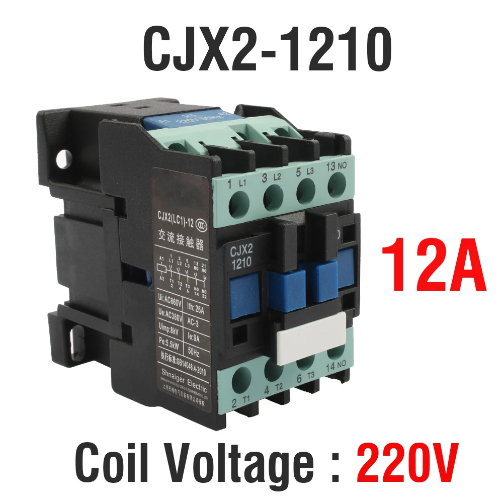 1210-220V CJX2-1210 1810 0910 2510 LC1 контактор переменного тока 110V ac 12A 50 Гц/60 Гц оригинальная lc1-D1210 12V 24V 36V 48V 110V 220V 380V - Цвет: 1210-220V