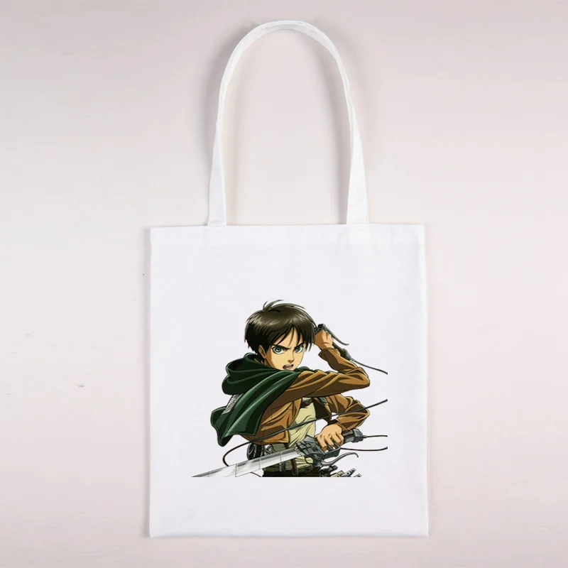 

Titans Attack Bag 2021 Canvas Shopper Anime Designer Handbags Bags Tote for Women Products Women's Shopping Thanks Teacher Gift