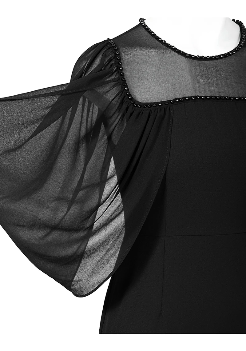 Простой дизайн модные женские платья с бисером и круглым вырезом средняя талия