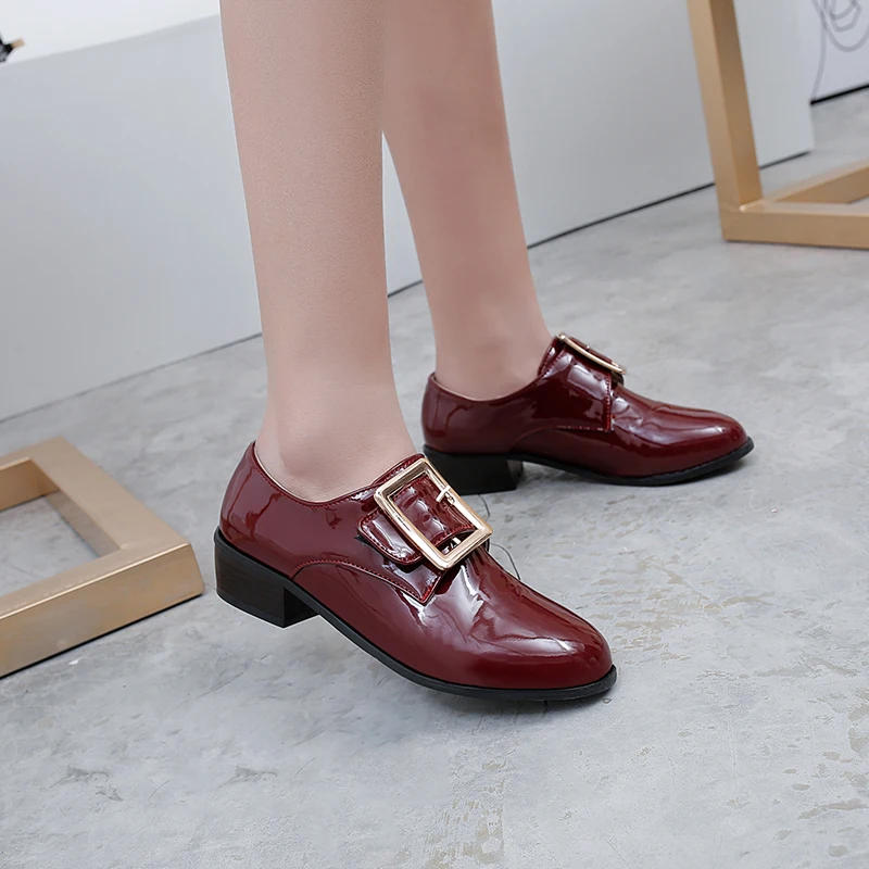 Новые Большие туфли в британском стиле ретро на толстом каблуке и все виды