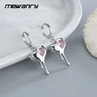 Женские серьги в форме сердца с цирконом MEWANRY, серьги неправильной формы с тиснением под аллергию, 925