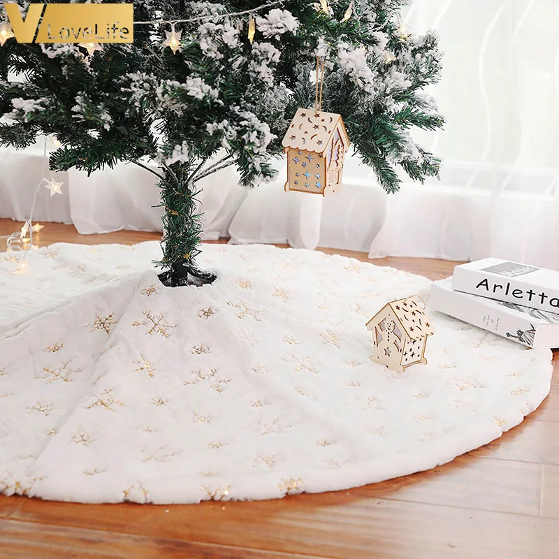 Декор для рождественской елки снежинка белая юбка меховая рождественских