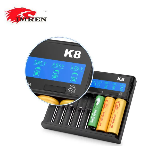 

New imren k8 8-bay LCD 18650 Smart Li-on Battery Charger From IMREN
