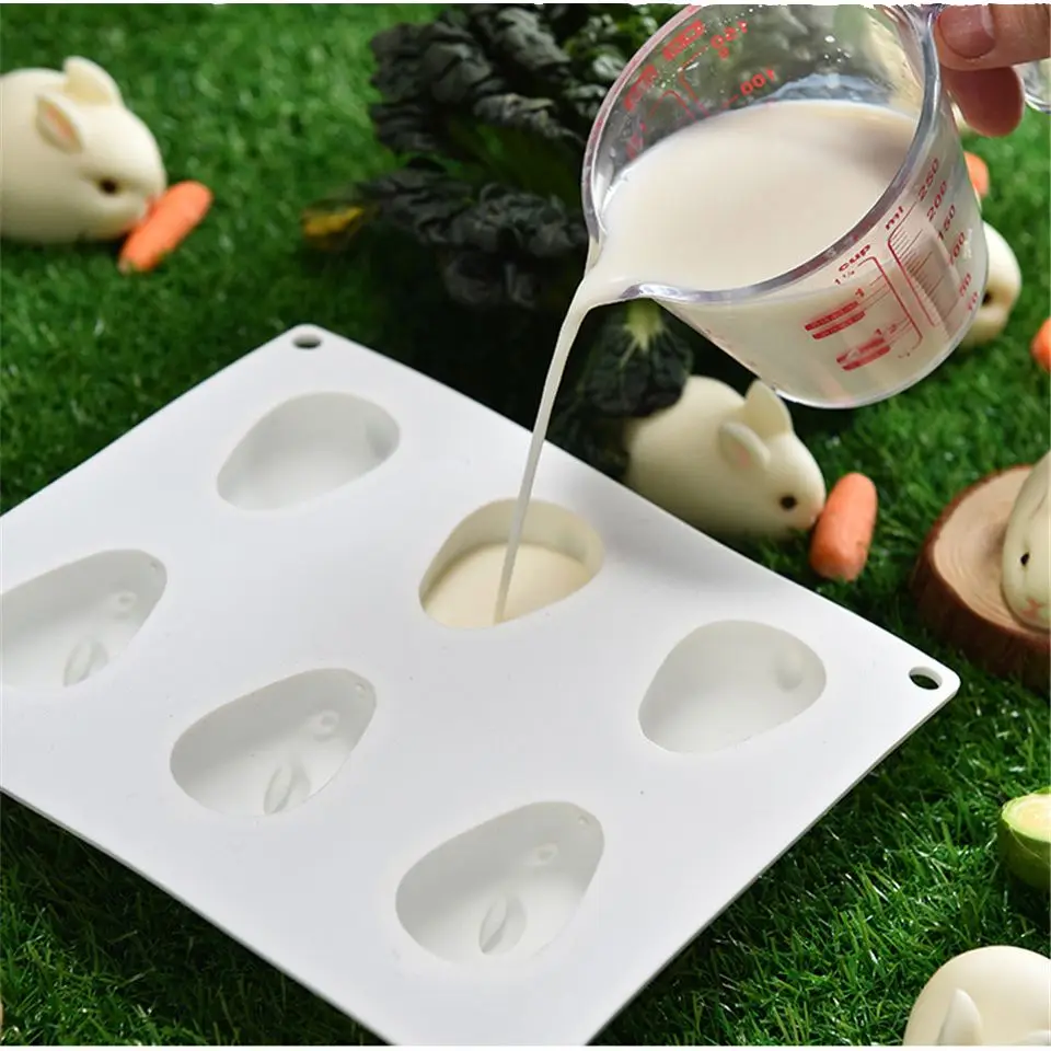 

3D Rabbit Easter Bunny Silicone Mold Mousse Dessert Mold Cake Decorating Tools Jelly Baking Candy Chocolate Ice Cream Mould