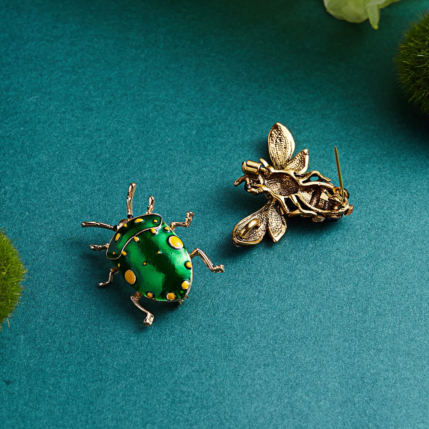 RINHOO эмалированная бриллиантовая брошь в виде насекомых для женщин и мужчин 2