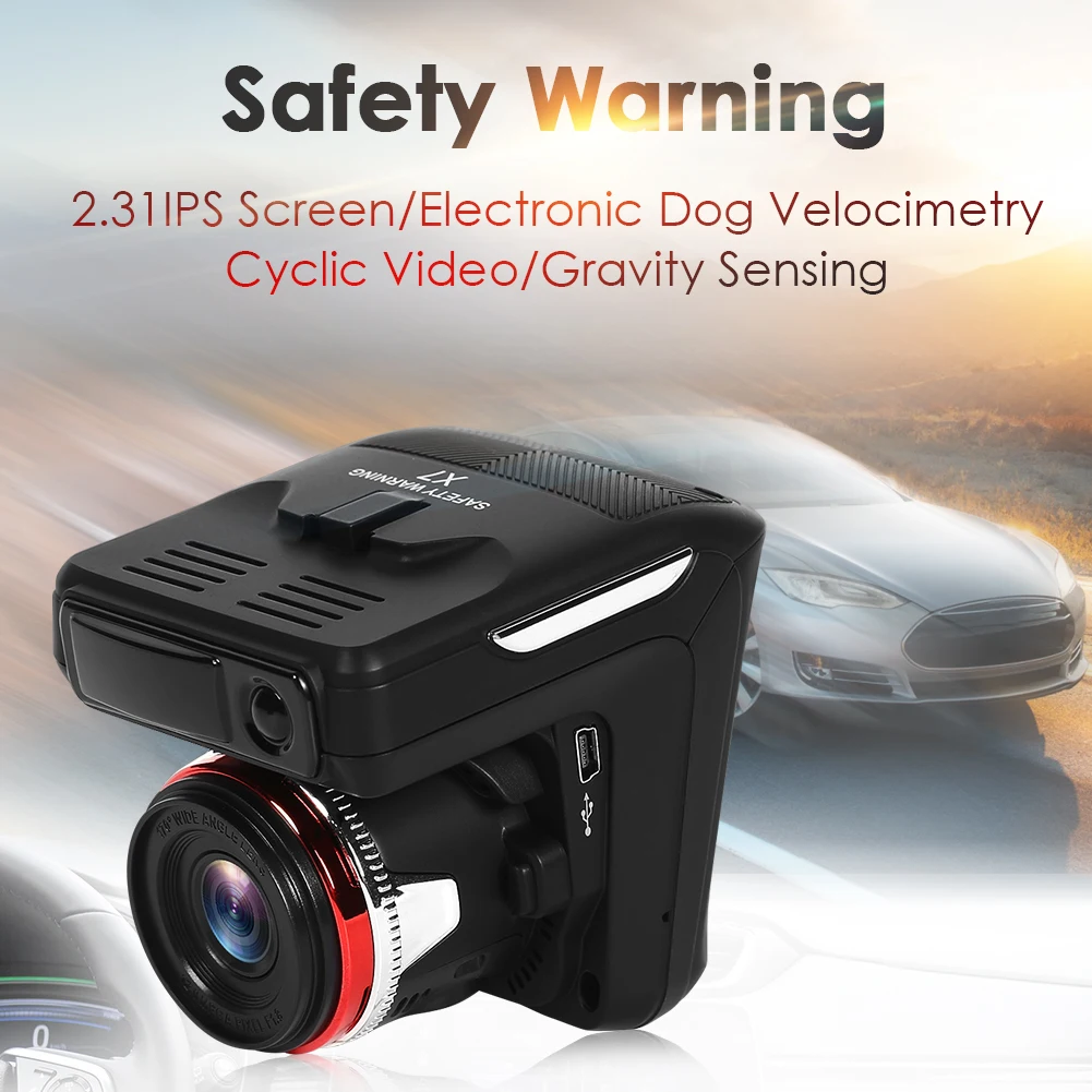 

X7 1080p Rearview Mirror Tachograph Reverse FHD Dash Cam Radar Detector 2 in 1 Car DVR Camera Anti Radar Detector