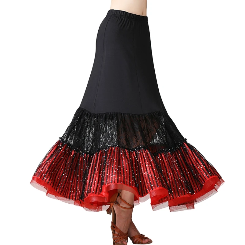 

Ballroom Dancing Costume Long Skirts Competition Ladies Waltz Dance Skirt Modern Standard Tango Dancewear