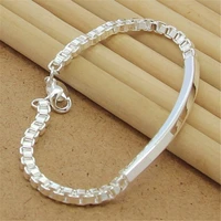 fashion 925 sterling silver bracelet 4mm box bracelet for women men venice bracelet jewelry gift