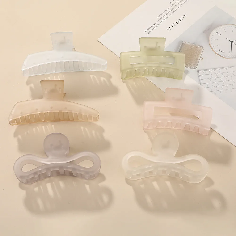 

2021 New Fashion Sweet Elegant Candy Color Frosted Gripper Geometry Hairpin Barrette for Women Girl Accessories Headwear