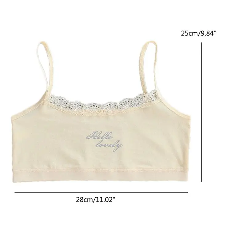 

Young Girls Lace Bra Puberty Teenage Soft Cotton Underwear Training Bra Crop Top 7-14years
