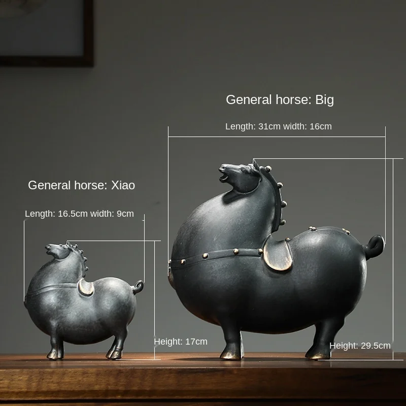 

Creative Office Decoration Living Room Desktop Animal Horse Crafts Lucky Ceramic Home Wine Cabinet Decoration Furnishings