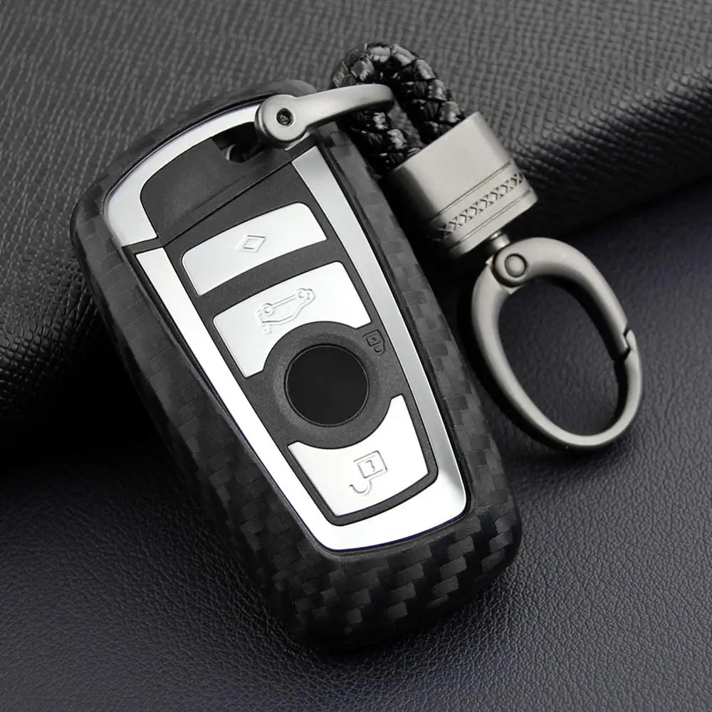 Car-Styling Auto Carbon Fiber Key Cover Shell Case For Bmw New 1 3 4 5 6 7 Series F10 F20 F30 Smart Buttons Accessories | Автомобили и