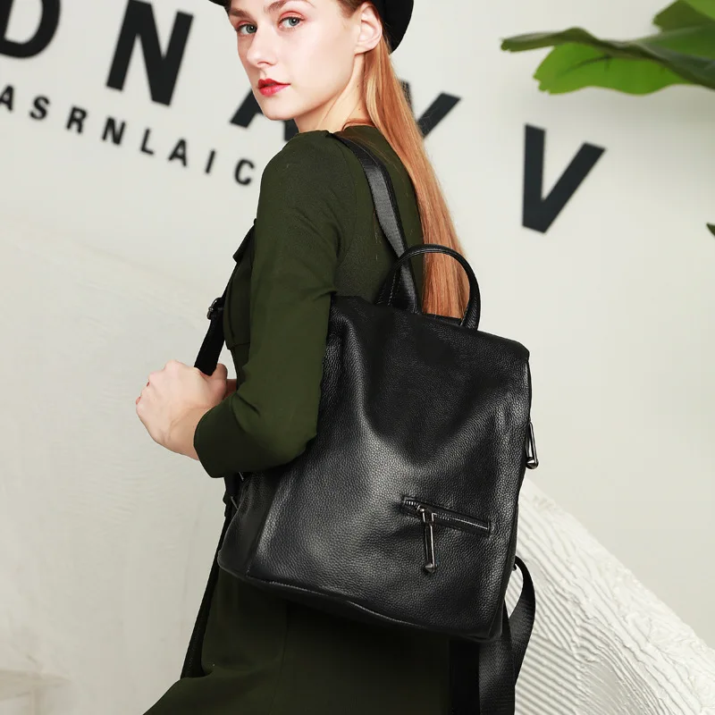 Прямая поставка противокражный дизайн женский рюкзак из натуральной воловьей