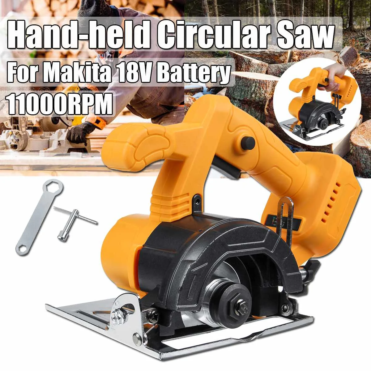 

1000W 18V Handheld Electric Circular Saw Wood Multifunction Cutting Machine 11000RPM Circular Saw for Makita Battery18V