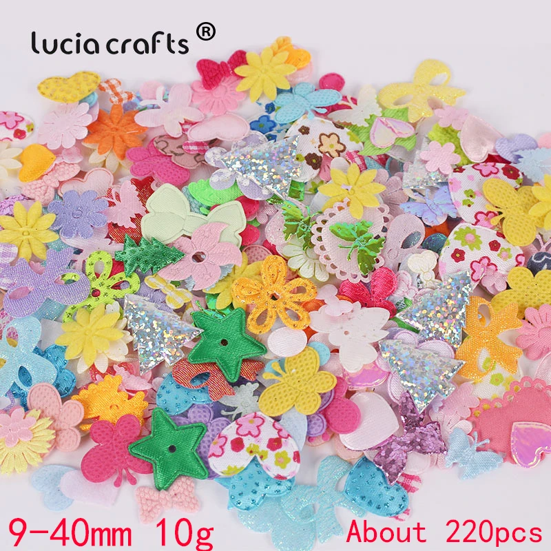 Mixed color A Lucia crafts ткани Цветочный Микс "сделай сам" для одежды украшение для альбома около 4~ 11 г/лот(приблиз 100~ 220 шт./пакет) B1102 - Цвет: Mixed color A
