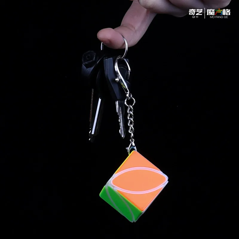 Брелок Qiyi кольцо для ключей куб 3x3 головоломка магический пирамида кленовый лист