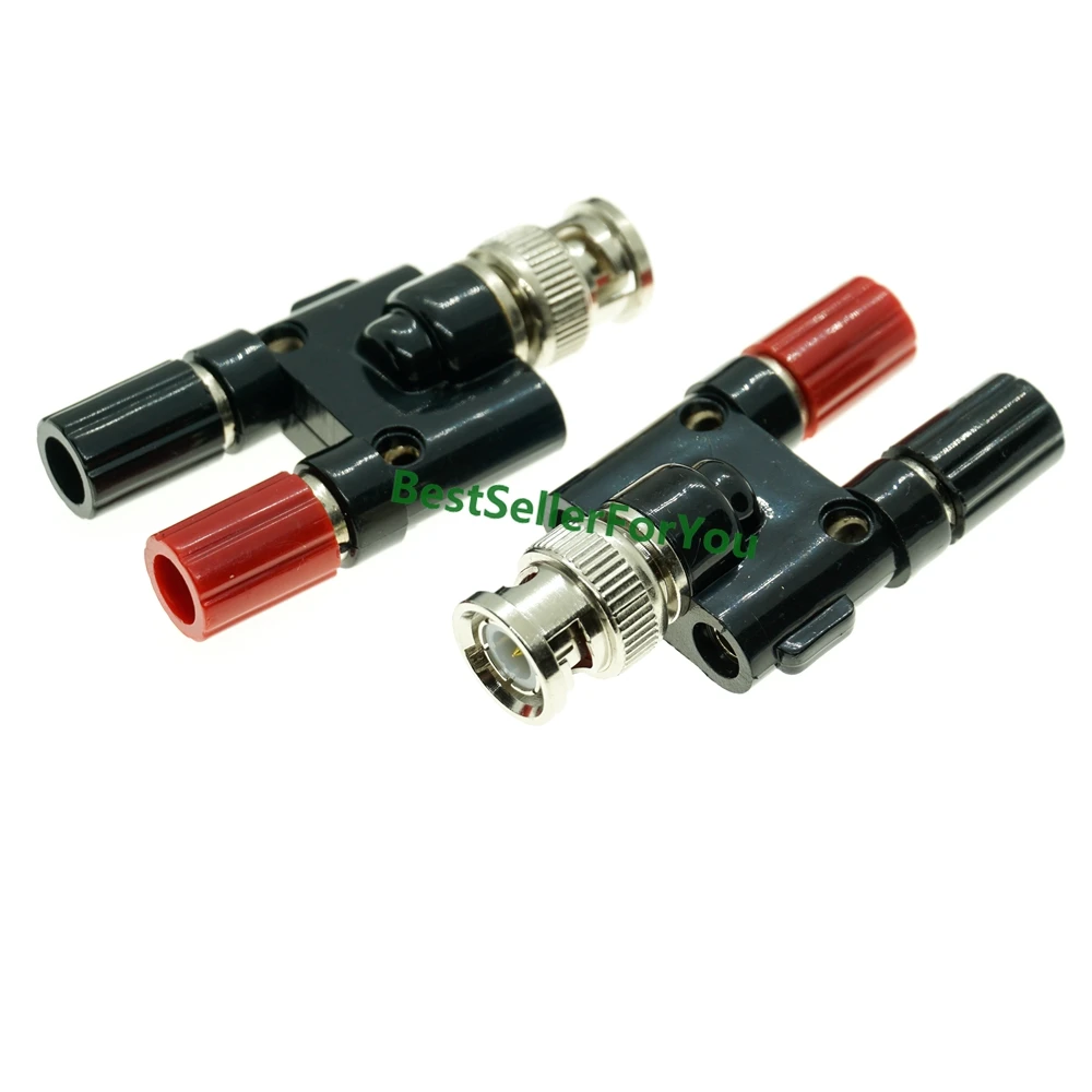 Коннектор с разъемом BNC папа на два двойных коннектора банан мама коаксиальный