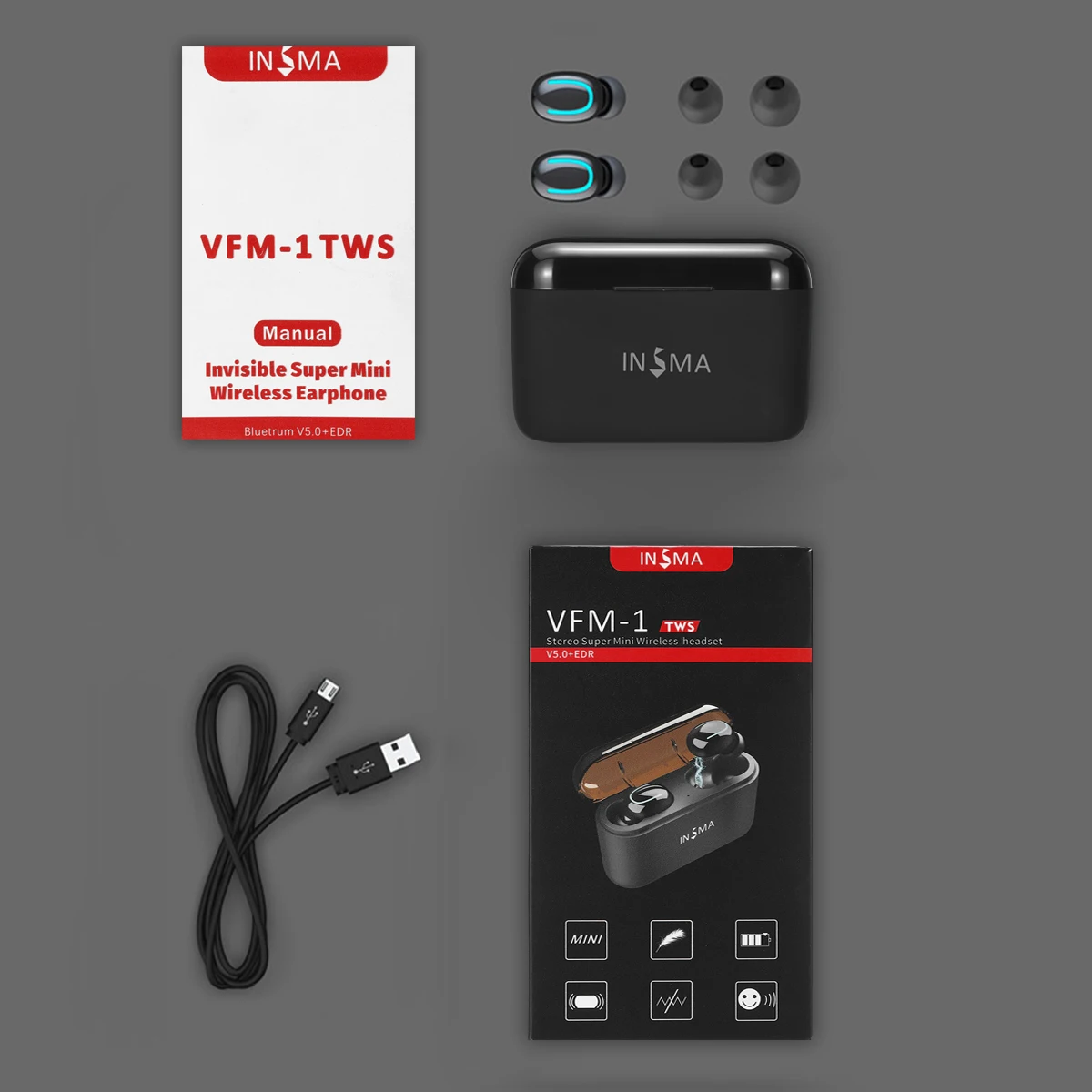 

Mini bluetooth 5.0 Earphones Headset TWS Wireless Stereo Sports Earbuds With Mic Charging Box 3500mAh Power Bank