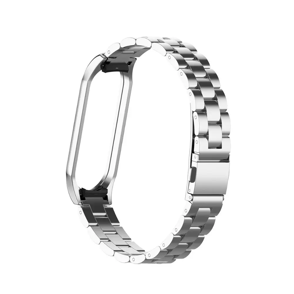 

Stainless Steel Bracelet For Mi Band 4 3 Replacement Metal Strap Wrist Wristbands MiBand 3 strap for Xiaomi mi band 4+Metal Case