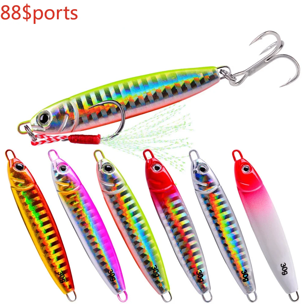 

30g 70mm Metal Jig Spoon Lure Minnow Lure Artificial Bait Shore Slow Jigging Super Hard Lead Bass Fishing Tackle