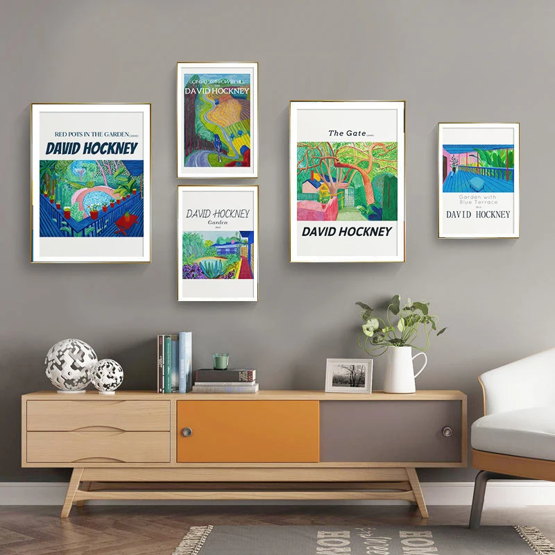

David Hockney Abstract Artwork Exhibition Poster Art Print Canvas Painting Wall Pictures for Living Room Home Interior Decor