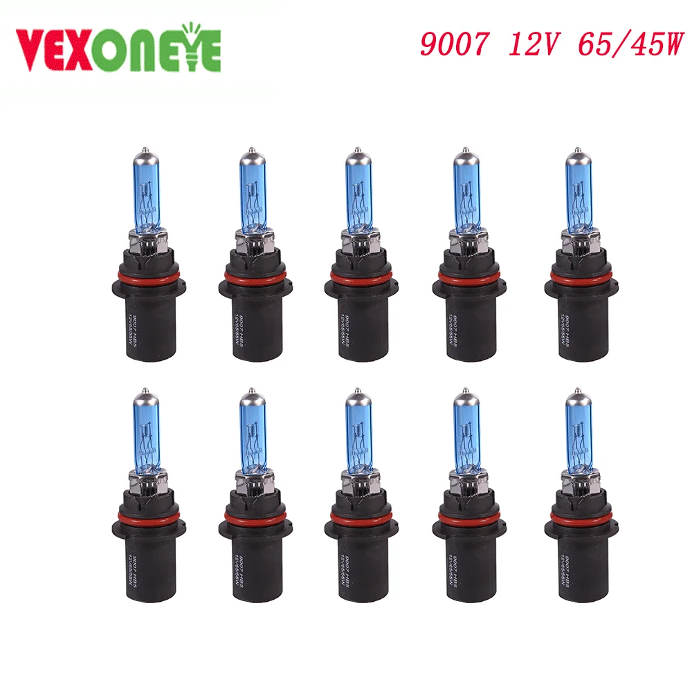 

Галогенная фасветильник, 10 шт., 9007 HB5, 12 В, 65/55 Вт, автозапчасти, галогеновая лампа