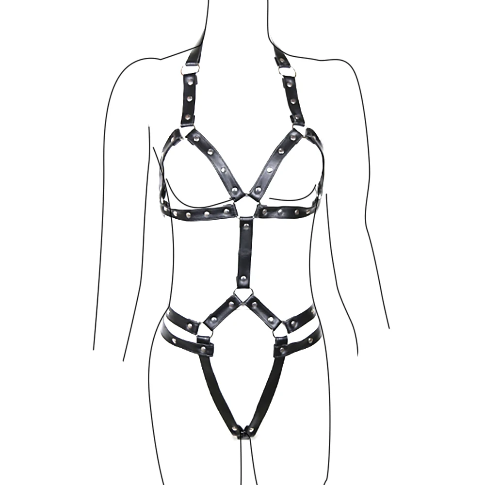 Кожаные ремни для чулок женщин БДСМ бондаж фетиш раб Пояс верности груди SM товары