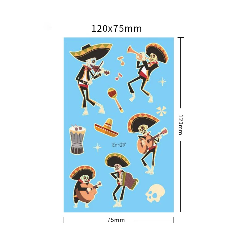 

Luminous Light Halloween Tattoo Sticker Ghost Taty For Kids Fake Witch Glowing in Dark Waterproof Temporary Tattoo Wholesale