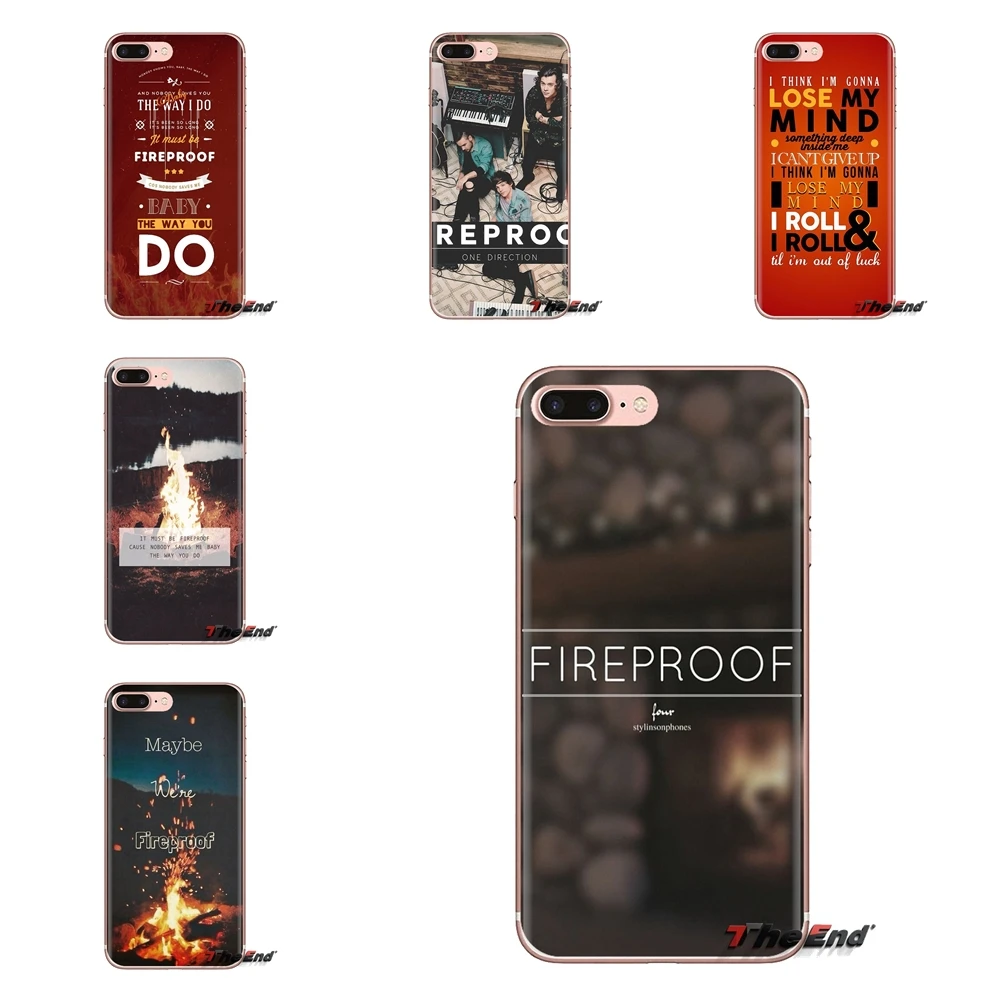 Silicone Shell Cover Fireproof One Direction 1D lyrics For Samsung Galaxy J1 J2 J3 J4 J5 J6 J7 J8 Plus 2018 Prime 2015 2016 2017 |