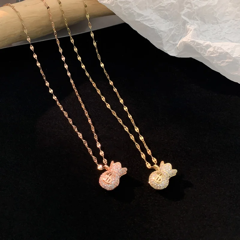 Ювелирные изделия в стиле хип-хоп Золотой доллар сумка из нержавеющей стали с