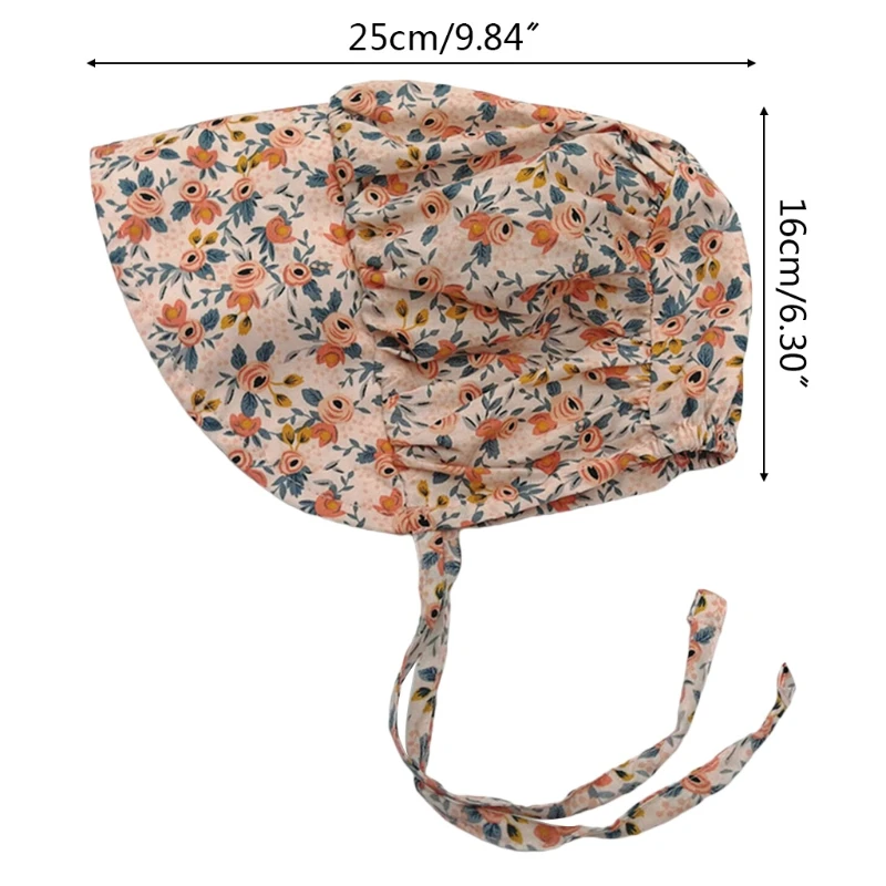 

Summer Spring Baby Cotton Floral Printing Sun Hat Infants Wide Brimmed Bonnet H055