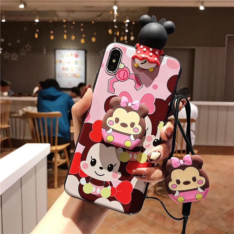 Iphone X XS 8 7 6s Plus Capinhas Тонкий Модный противоударный мультяшный милый дешевый чехол для телефона iphone XR 8 - Цвет: pink Annie