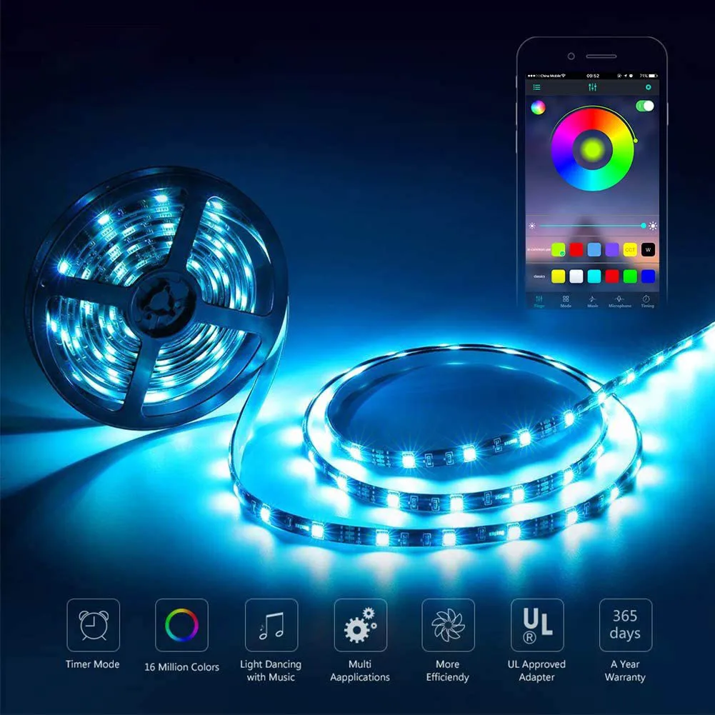 

5V USB SMD 5050 LED RGB Strip Light Control Waterproof Color Change Flexible Ribbon Tape Lamp for TV Desktop Backgroun